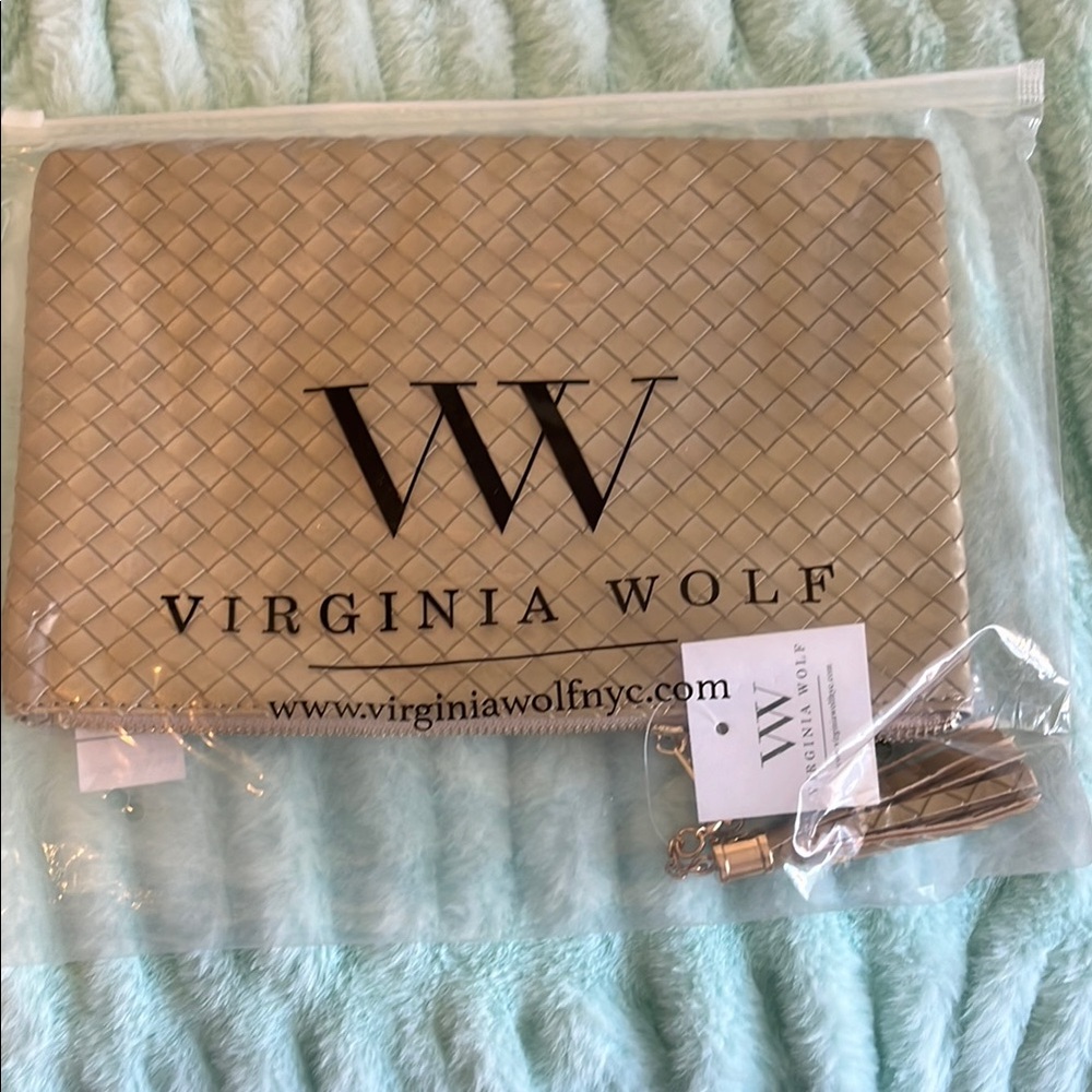 Tan Woven Clutch